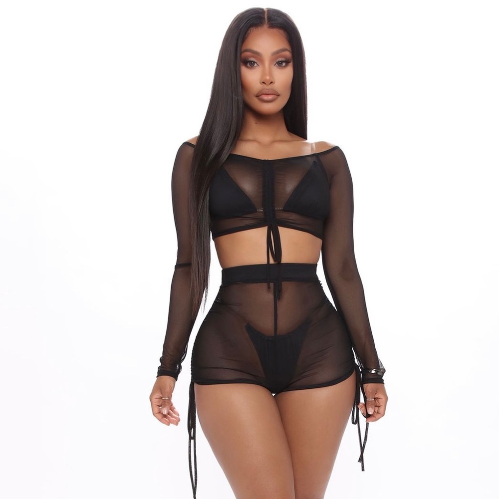 Oasis Babe Ruched Mesh Cover Up Set